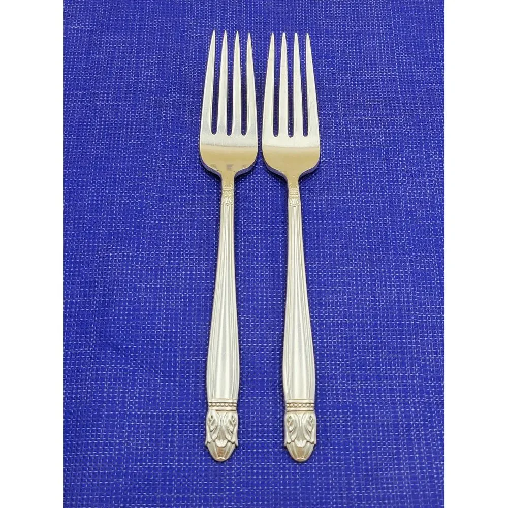 Holmes & Edwards International Silver 1938 Danish Princess Dinner Fork Set of 2